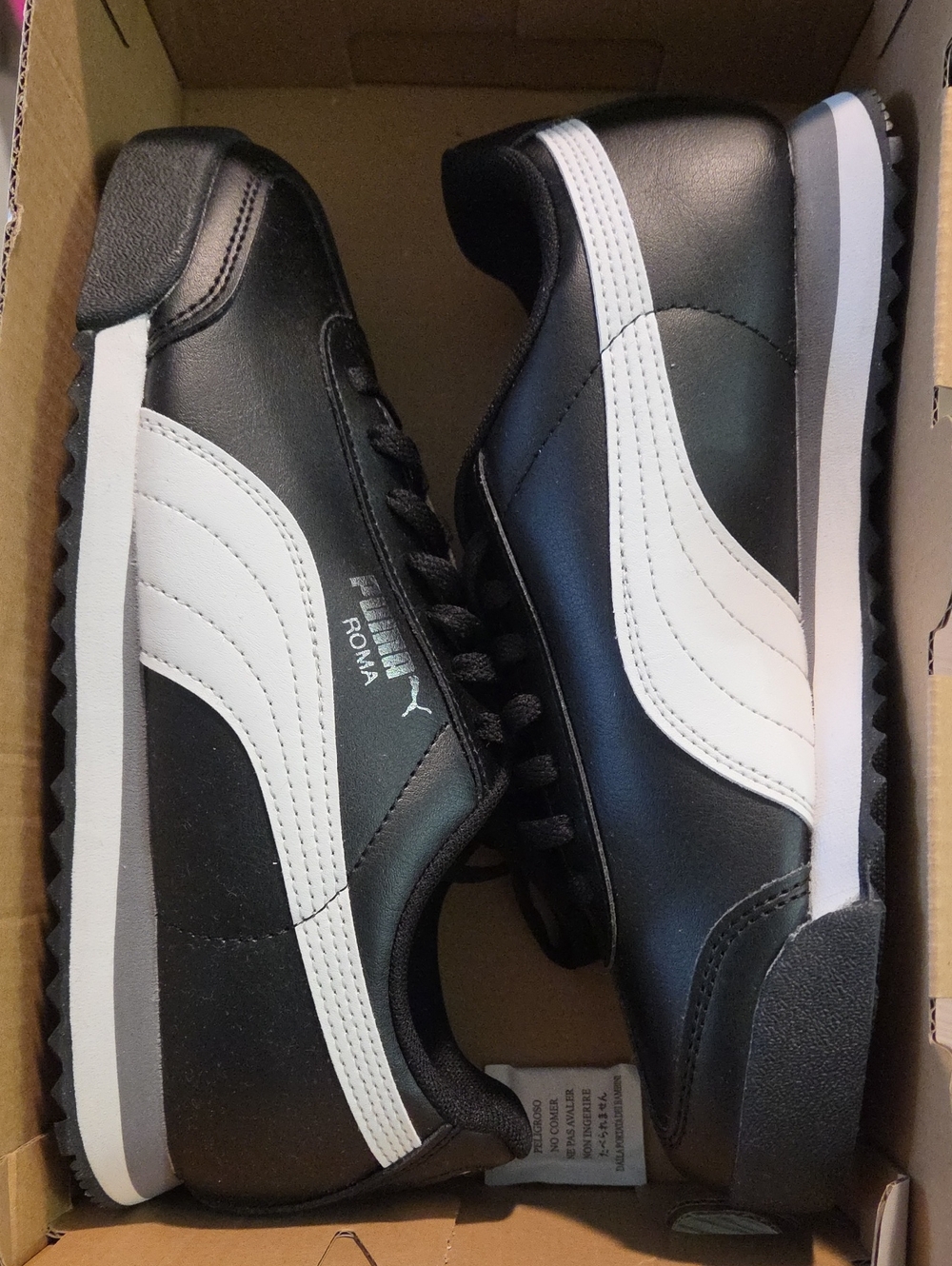 Puma Roma Classic Black White Mens  Trainers Sneakers Shoes 353572-11